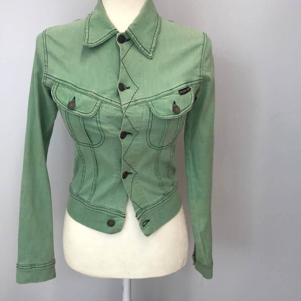 PLEIN SUD vintage green denim like jacket